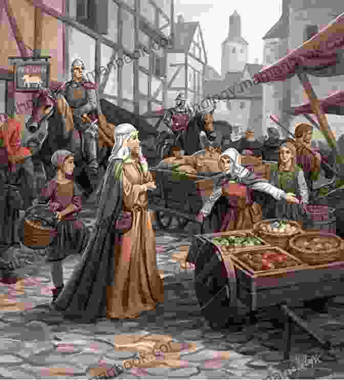 A Medieval Market Scene With People Going About Their Business, While A Group Of Men Stand Around A Body On The Ground. Troubled Bones (The Crispin Guest Medieval Mysteries 4)