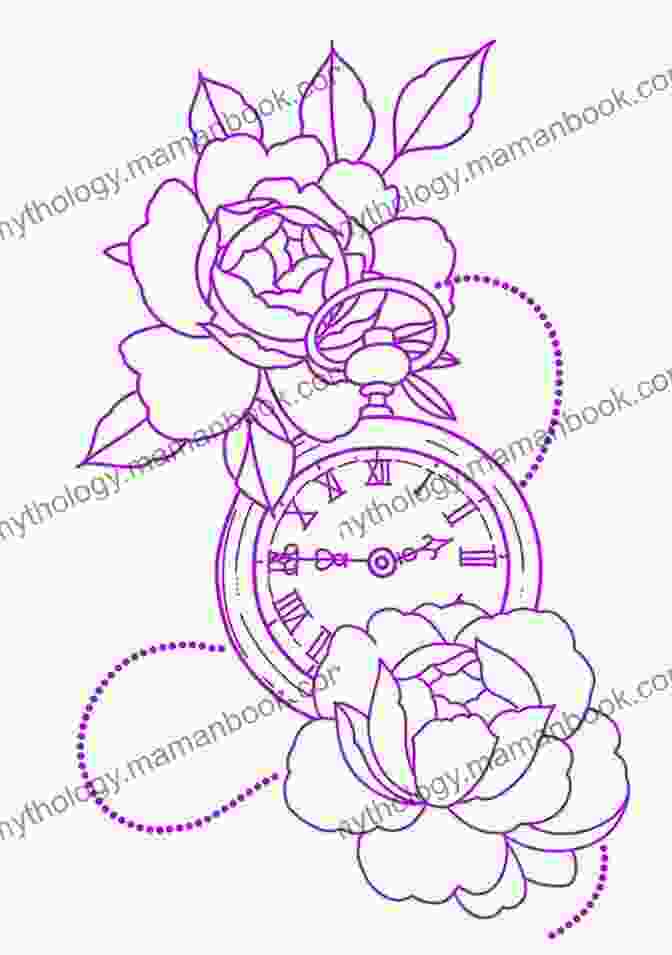 A Sketch Of A Clock Rose On A Canvas, Outlining Its Basic Shape And Petals. Learn To Paint: Clock Rose