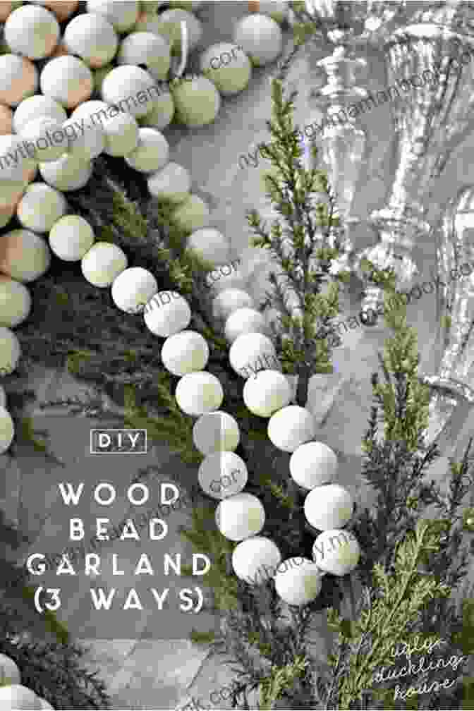 DIY Snowy Woodland Garland Made With White Wooden Beads, Painted Animal Figurines, Greenery, And Pinecones Strung On Jute Twine. BEST DIY IDEAS FOR CHRISTMAS WOODEN BEADS: Creative Crafting